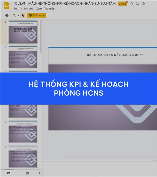 Hệ thống KPI và kế hoạch phòng hành chính nhân sự 